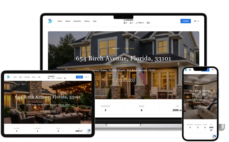 Modern listing website template